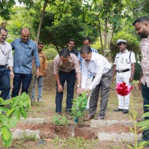 Hon.Chairman Dr. MR Byju and Hon. Member Dr. CK Shajib plant a sapling as part of World Environment Day Celebration at PSC office, Pattom, trivandtum on 05/06/2024